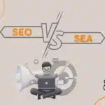 Comparaison SEO vs SEA pour l'acquisition de trafic web avec logo StepUp!